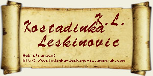Kostadinka Leškinović vizit kartica